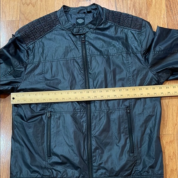 Black Lightweight JacketSize XL Harley Davidson Pockets Shoulder detail Cotton - Picture 4 of 16